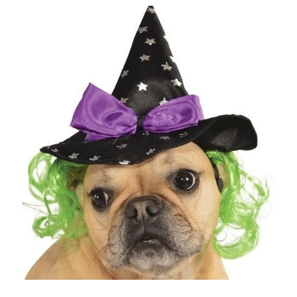 Pet Halloween Costume Accessory Purple Witch Hat For Dog or Cat
